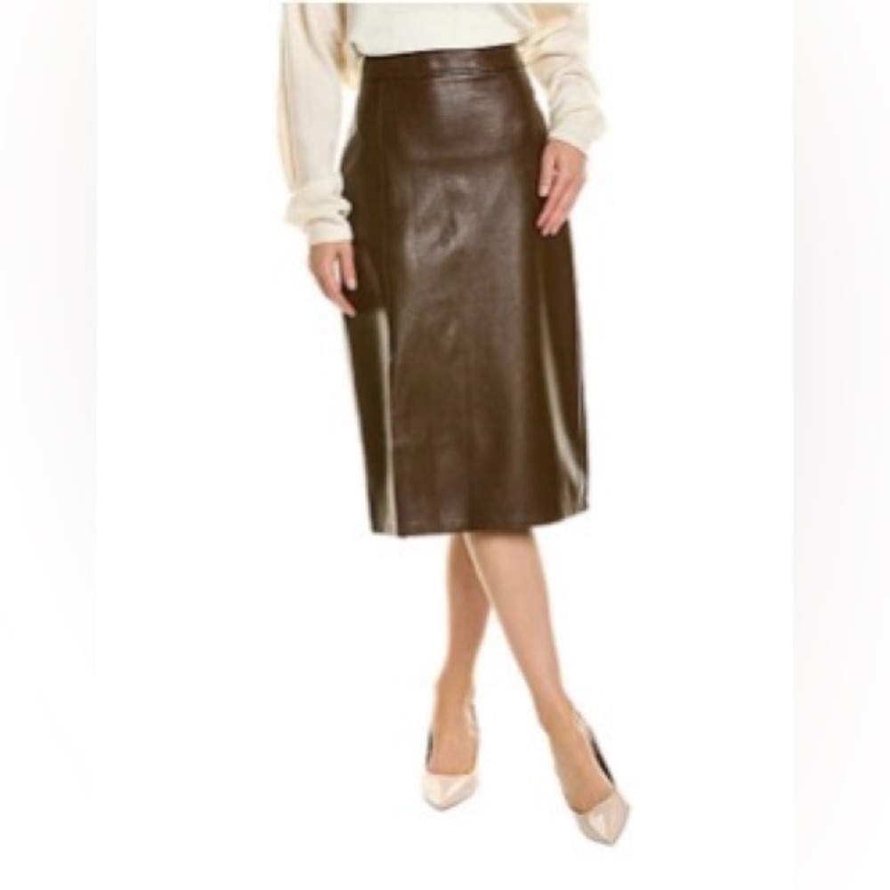 Reveriee NWT Brown Faux Leather Pencil Skirt, M